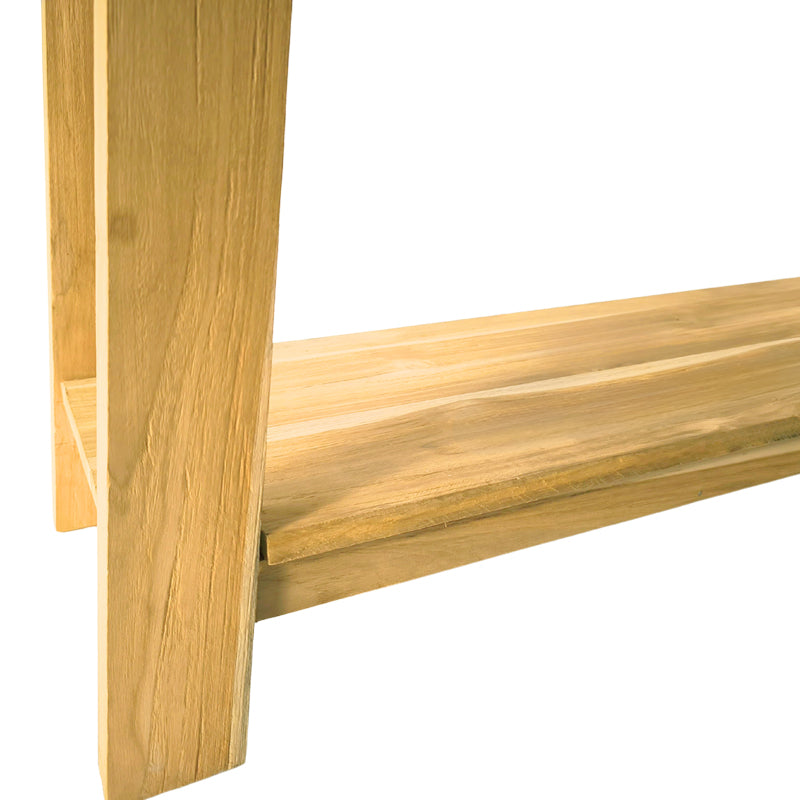Κονσόλα Decoza pakoworld teak ξύλο σε φυσική απόχρωση 140x40x80εκ