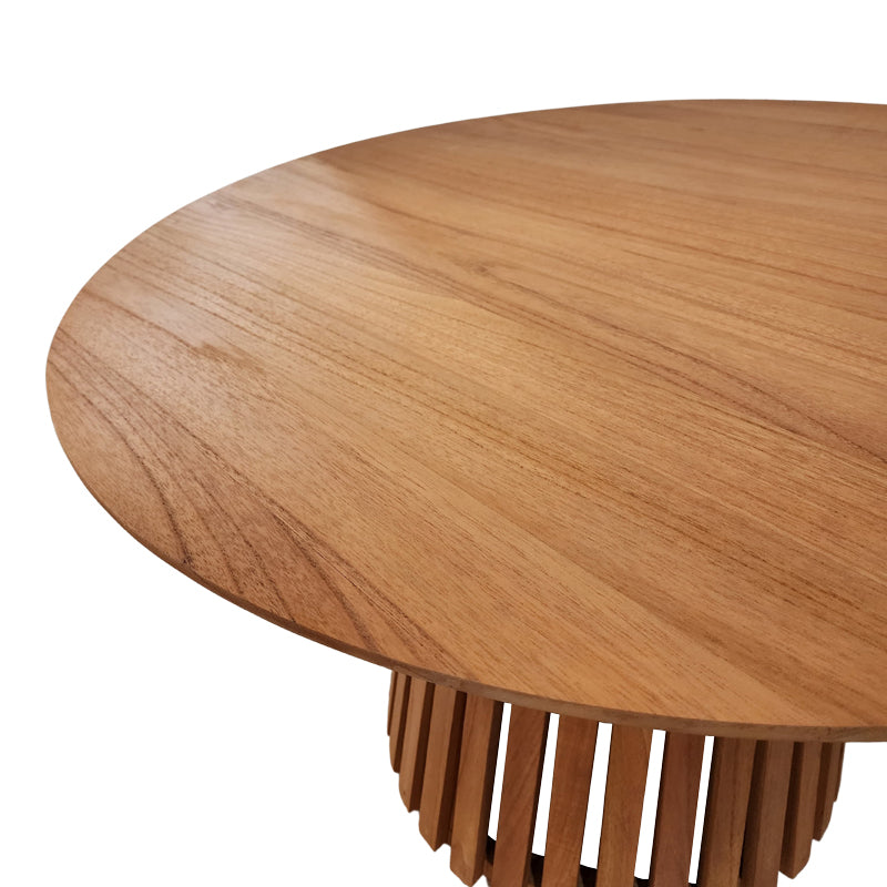 Τραπέζι Kenda Ι pakoworld mindi ξύλο σε φυσική απόχρωση Φ120x75εκ