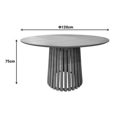 Τραπέζι Kenda Ι pakoworld mindi ξύλο σε φυσική απόχρωση Φ120x75εκ