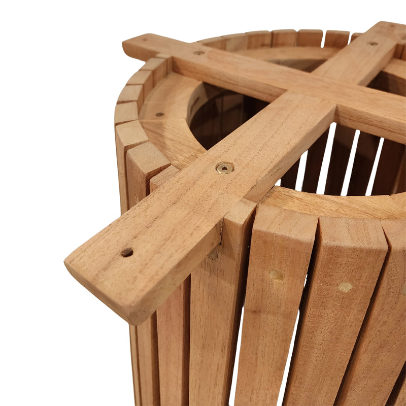 Βάση τραπεζιού εσωτερικού χώρου Galy I pakoworld mindi ξύλο σε φυσική απόχρωση Φ60x75εκ