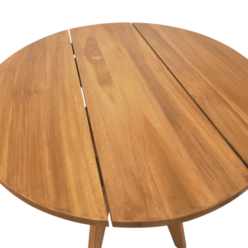 Τραπέζι Cadrada pakoworld teak ξύλο σε φυσική απόχρωση Φ70x76εκ