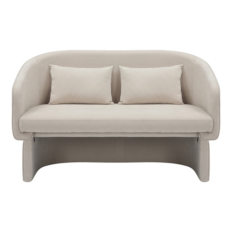 Καναπές διθέσιος Playmob pakoworld ύφασμα σε μπεζ απόχρωση 128x65x79εκ