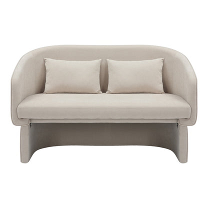 Καναπές διθέσιος Playmob pakoworld ύφασμα σε μπεζ απόχρωση 128x65x79εκ