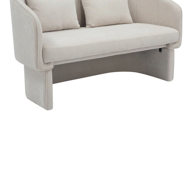 Καναπές διθέσιος Playmob pakoworld ύφασμα σε μπεζ απόχρωση 128x65x79εκ