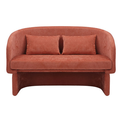 Καναπές διθέσιος Playmob pakoworld ύφασμα σε κεραμιδί απόχρωση 128x65x79εκ