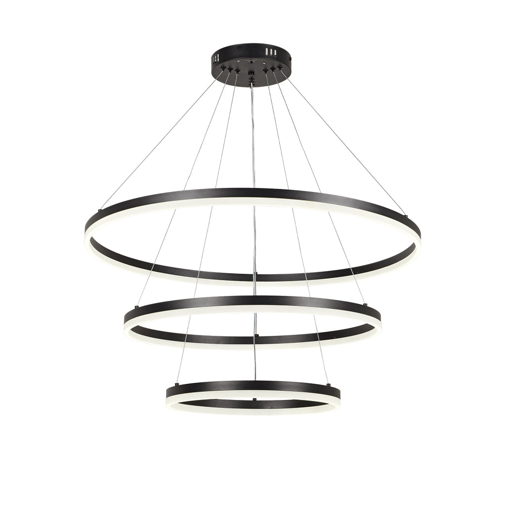 InLight Κρεμαστό φωτιστικό LED 100W 3CCT (by switch on base) D:60cm (6095-A-Black)