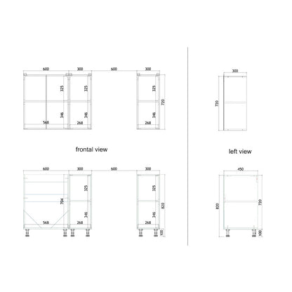 Σύνθεση κουζίνας Festa II pakoworld μελαμίνη σε ανθρακί και πάγκο σε sonoma απόχρωση 120x60x85εκ
