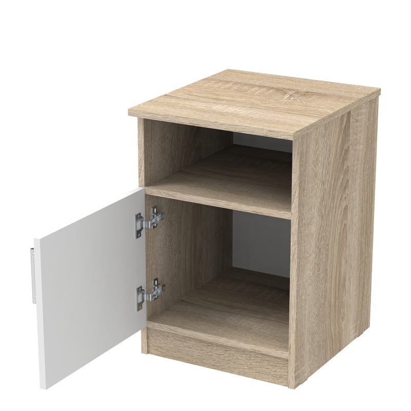 Κομοδίνο Galdi pakoworld σε sonoma-λευκή απόχρωση 40x45x60εκ