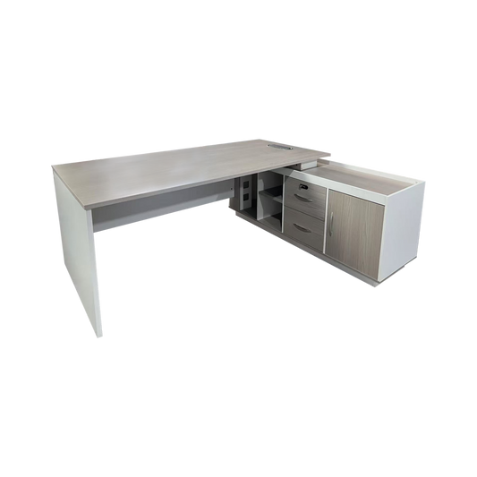 Γραφείο εργασίας επαγγελματικό αναστρέψιμο Armadi pakoworld γωνιακό σε sonoma-λευκή απόχρωση 160x80x