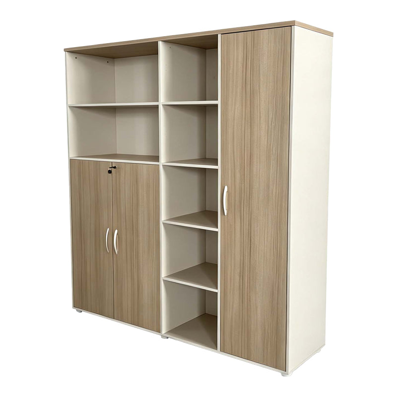 Βιβλιοθήκη γραφείου Jabari pakoworld σε oak-μπεζ απόχρωση 160x40x200εκ
