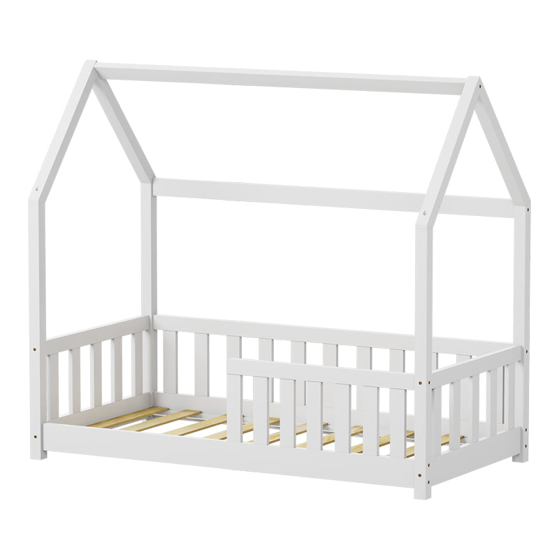 Παιδικό κρεβάτι Bambie με κιγκλίδωμα τ. Montessori pakoworld ξύλο πεύκου σε λευκή απόχρωση 70x140εκ