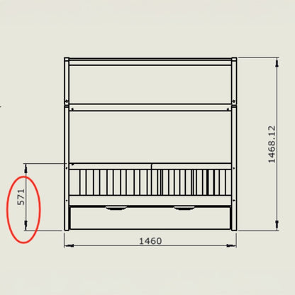 Παιδικό κρεβάτι Bendina τ. Montessori με συρτάρι pakoworld ξύλο πεύκου σε λευκή απόχρωση 70x140εκ