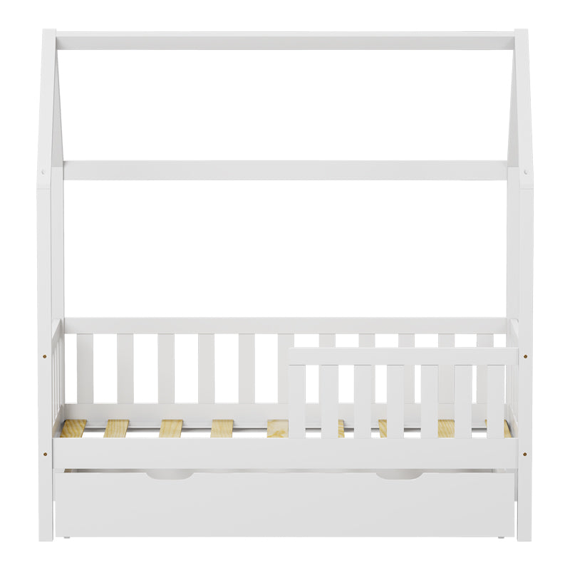 Παιδικό κρεβάτι Bendina τ. Montessori με συρτάρι pakoworld ξύλο πεύκου σε λευκή απόχρωση 70x140εκ