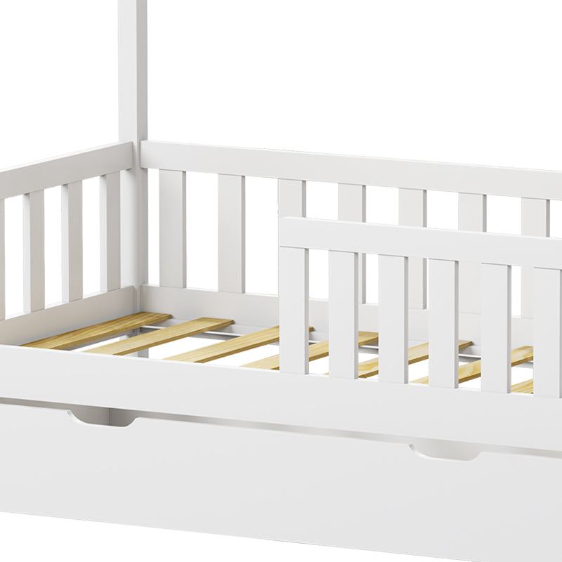 Παιδικό κρεβάτι Bendina τ. Montessori με συρτάρι pakoworld ξύλο πεύκου σε λευκή απόχρωση 70x140εκ