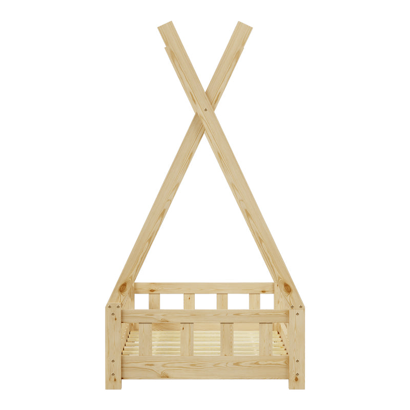 Παιδικό κρεβάτι Noam τ. Montessori με κιγκλίδωμα pakoworld ξύλο πεύκου σε φυσική απόχρωση 70x140εκ