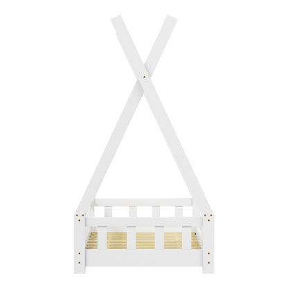 Παιδικό κρεβάτι Noam τ. Montessori με κιγκλίδωμα pakoworld ξύλο πεύκου σε λευκή απόχρωση 70x140εκ