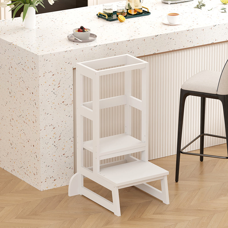 Παιδικός πύργος εκμάθησης Chiquel pakoworld τ. Montessori ξύλο σε λευκή απόχρωση 45.7x51x90εκ