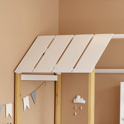 Παιδικό κρεβάτι Bedria pakoworld τ. Montessori ξύλο σε λευκή-φυσική απόχρωση 90x190εκ