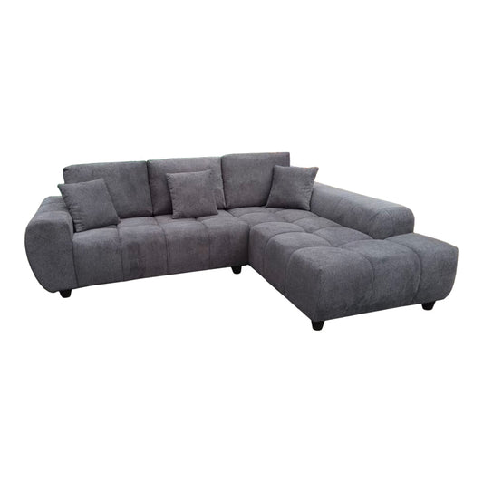 Γωνιακός καναπές Londe pakoworld αριστερή γωνία με γκρι ύφασμα 273x211x92εκ