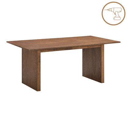 Τραπεζαρία Eleganza-Siena pakoworld σετ 7τεμ mdf σε καρυδί-εκρού απόχρωση 180x99x75.8εκ