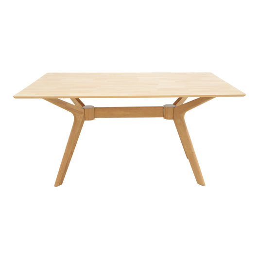 Τραπέζι Raffles pakoworld rubberwood με mdf σε φυσική απόχρωση 150x90x76εκ