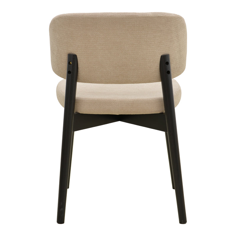 Καρέκλα Siena pakoworld μπεζ ύφασμα μαύρο rubberwood 48x50x81εκ