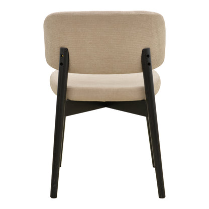 Καρέκλα Siena pakoworld μπεζ ύφασμα μαύρο rubberwood 48x50x81εκ