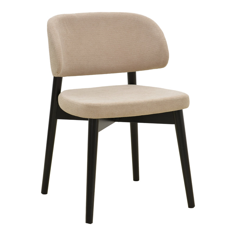 Καρέκλα Siena pakoworld μπεζ ύφασμα μαύρο rubberwood 48x50x81εκ