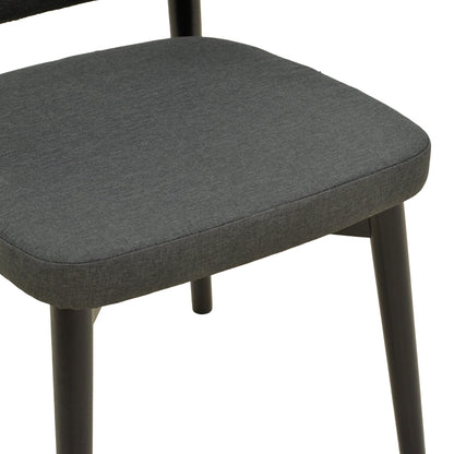 Καρέκλα Siena pakoworld μαύρο ύφασμα και rubberwood 48x50x81εκ