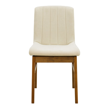 Καρέκλα Dalby pakoworld εκρού ύφασμα καρυδί rubberwood 50x45x85,5εκ