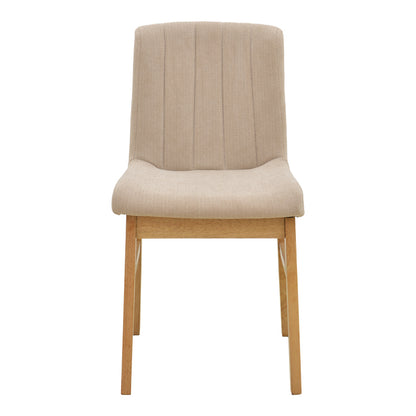 Καρέκλα Dalby pakoworld μπεζ ύφασμα sonoma rubberwood 50x45x85,5εκ