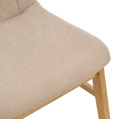 Καρέκλα Dalby pakoworld μπεζ ύφασμα sonoma rubberwood 50x45x85,5εκ