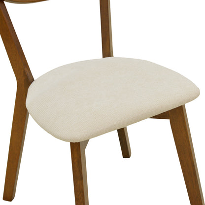 Καρέκλα Canon pakoworld καρυδί rubberwood εκρού ύφασμα 43x52x83,5εκ