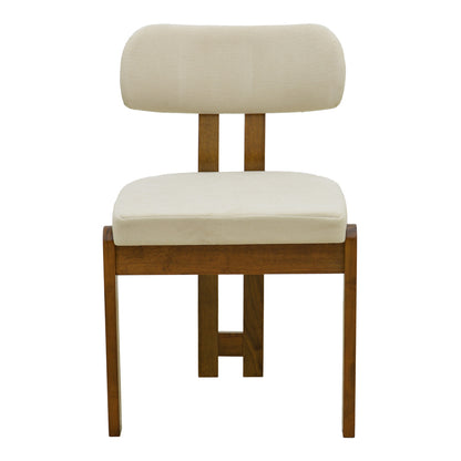 Καρέκλα Genoa pakoworld καρυδί rubberwood και εκρού ύφασμα 50x43x82εκ
