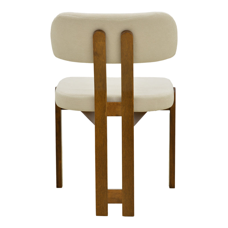 Καρέκλα Genoa pakoworld καρυδί rubberwood και εκρού ύφασμα 50x43x82εκ