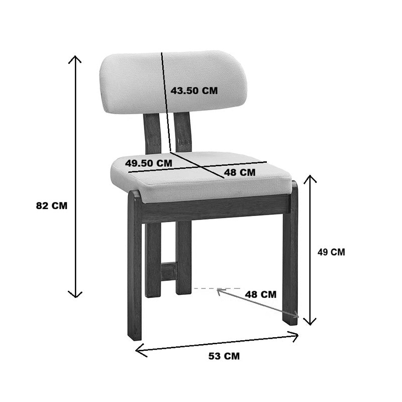 Καρέκλα Genoa pakoworld καρυδί rubberwood και εκρού ύφασμα 50x43x82εκ