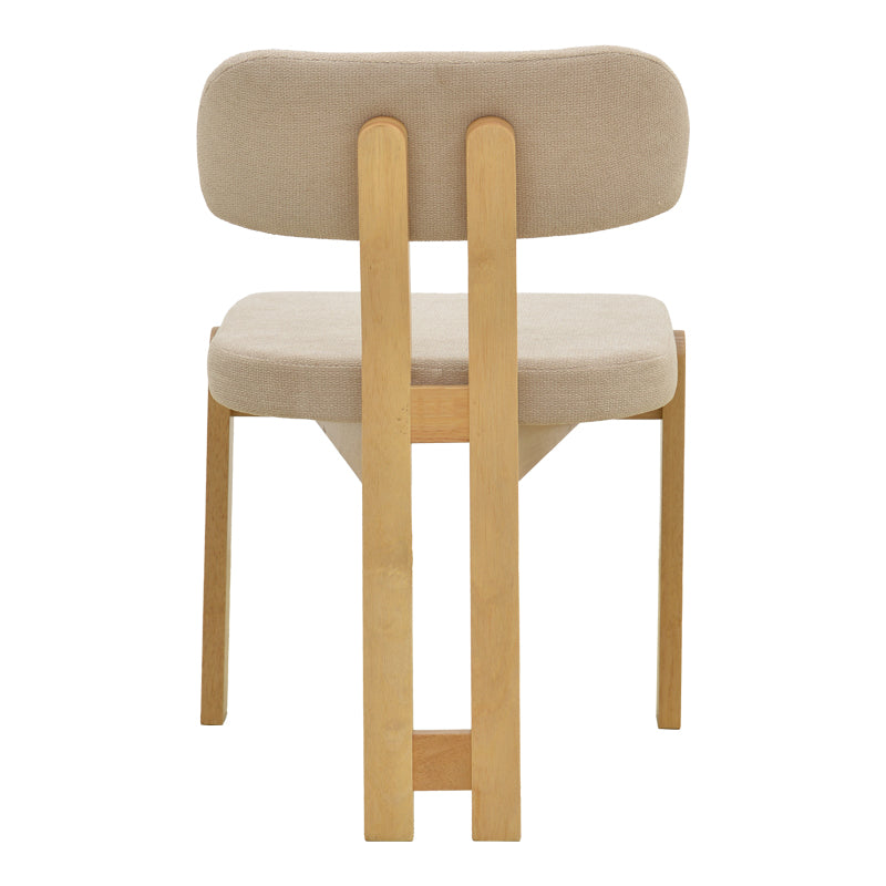 Καρέκλα Genoa pakoworld sonoma rubberwood και μπεζ ύφασμα 50x43x82εκ