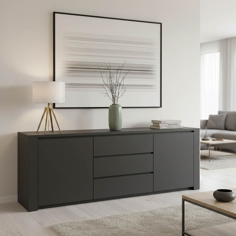 Μπουφές Kalya pakoworld σε ανθρακί απόχρωση 220x49x89.5εκ