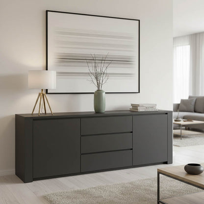 Μπουφές Kalya pakoworld σε ανθρακί απόχρωση 220x49x89.5εκ