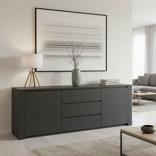 Μπουφές Kalya pakoworld σε ανθρακί απόχρωση 220x49x89.5εκ