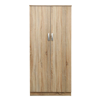 Ντουλάπα δίφυλλη Athos pakoworld σε Sonoma απόχρωση 80x42x180εκ
