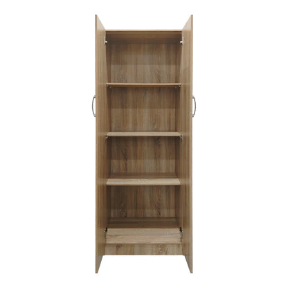 Ντουλάπα δίφυλλη Athos pakoworld σε sonoma απόχρωση 60x42x180εκ