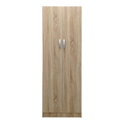 Ντουλάπα δίφυλλη Athos pakoworld σε sonoma απόχρωση 60x42x180εκ