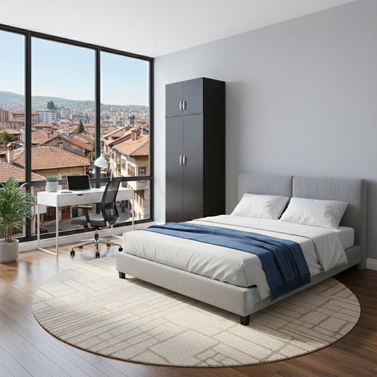 Ντουλάπα δίφυλλη και πατάρι Athos pakoworld σε wenge απόχρωση 80x42x240εκ