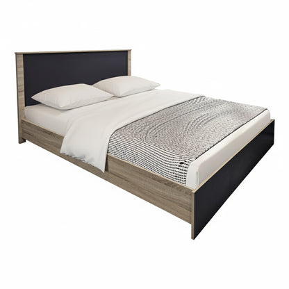 Κρεβάτι Athos pakoworld σε sonoma-ανθρακί απόχρωση 160x200εκ