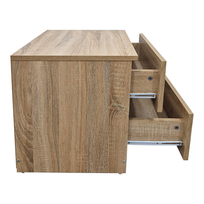 Κομοδίνο Athos pakoworld σε sonoma απόχρωση 48x40x41.5εκ
