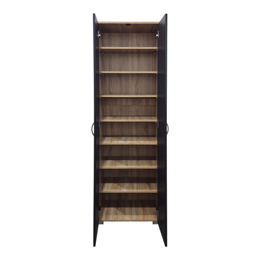 Παπουτσοθήκη-Ντουλάπα Racka pakoworld sonoma-ανθρακί 58x34x186εκ