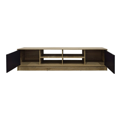 Έπιπλο τηλεόρασης Tivia pakoworld sonoma-ανθρακί 180x35x41.5εκ