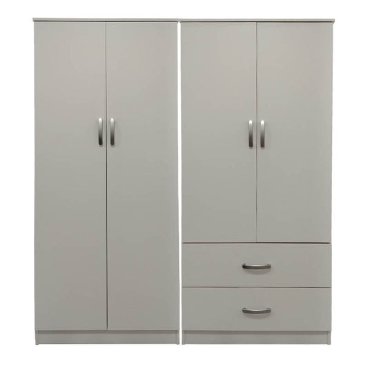 Ντουλάπα τετράφυλλη Athos pakoworld λευκή 160x42x180εκ