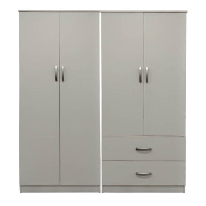 Ντουλάπα τετράφυλλη Athos pakoworld λευκή 160x42x180εκ